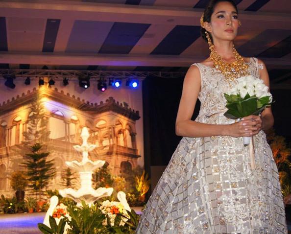 Another creation by Renee Salud. A wedding gown inspired by Filipino architectural designs.